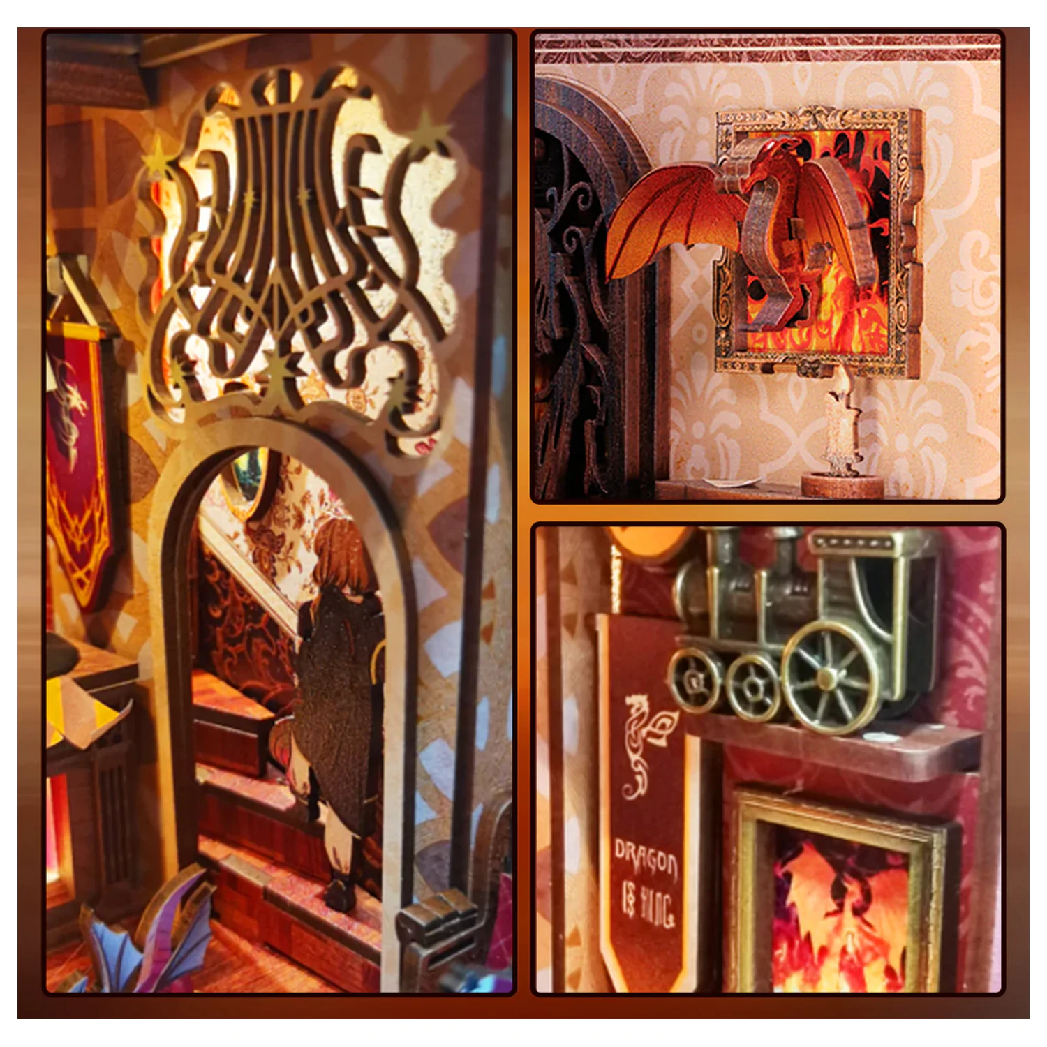 Book Nook Kit DIY Flame Common Room LED Light építőkészlet 226 db termékfotó