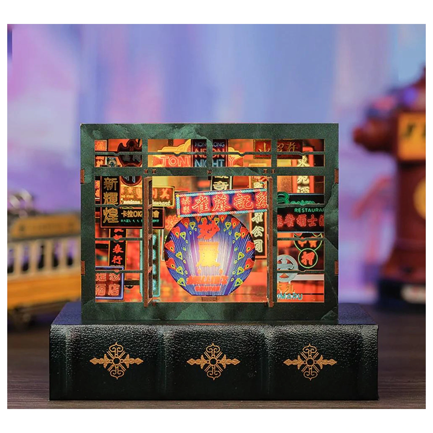 BOOK NOOK KIT DIY Hong Kong Neon Light összeépíthető könyvtámasz (49 darabos)  termékfotó