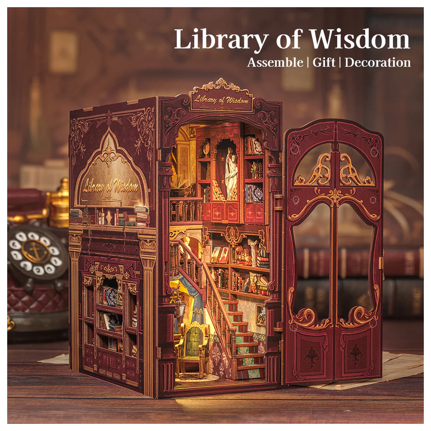 BOOK NOOK KIT DIY Library of Wisdom LED Light építőkészlet 281 db  termékfotó