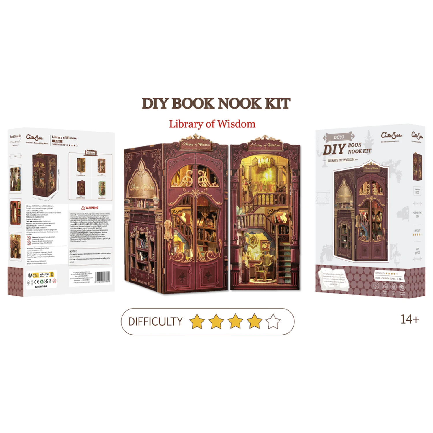 BOOK NOOK KIT DIY Library of Wisdom LED Light építőkészlet 281 db  termékfotó