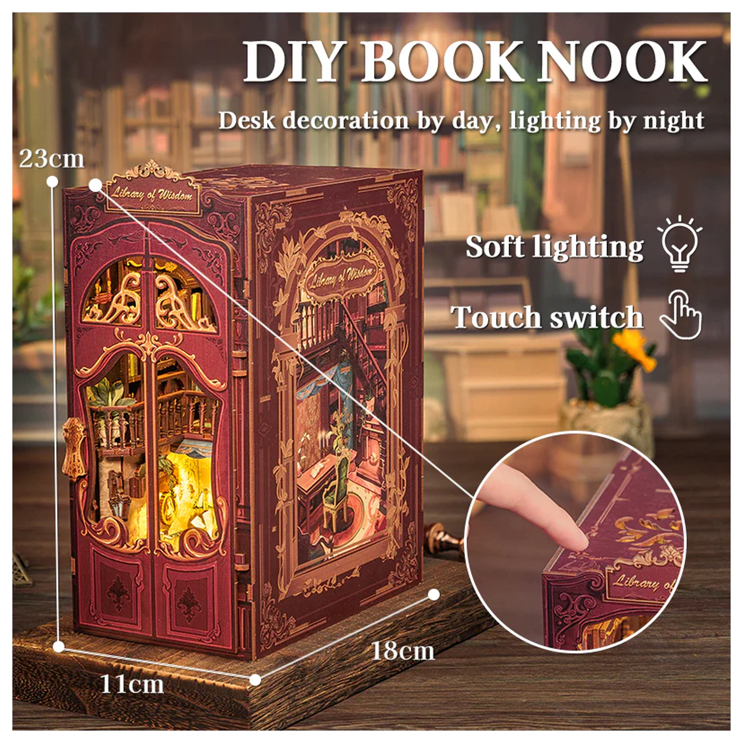 BOOK NOOK KIT DIY Library of Wisdom LED Light építőkészlet 281 db  termékfotó