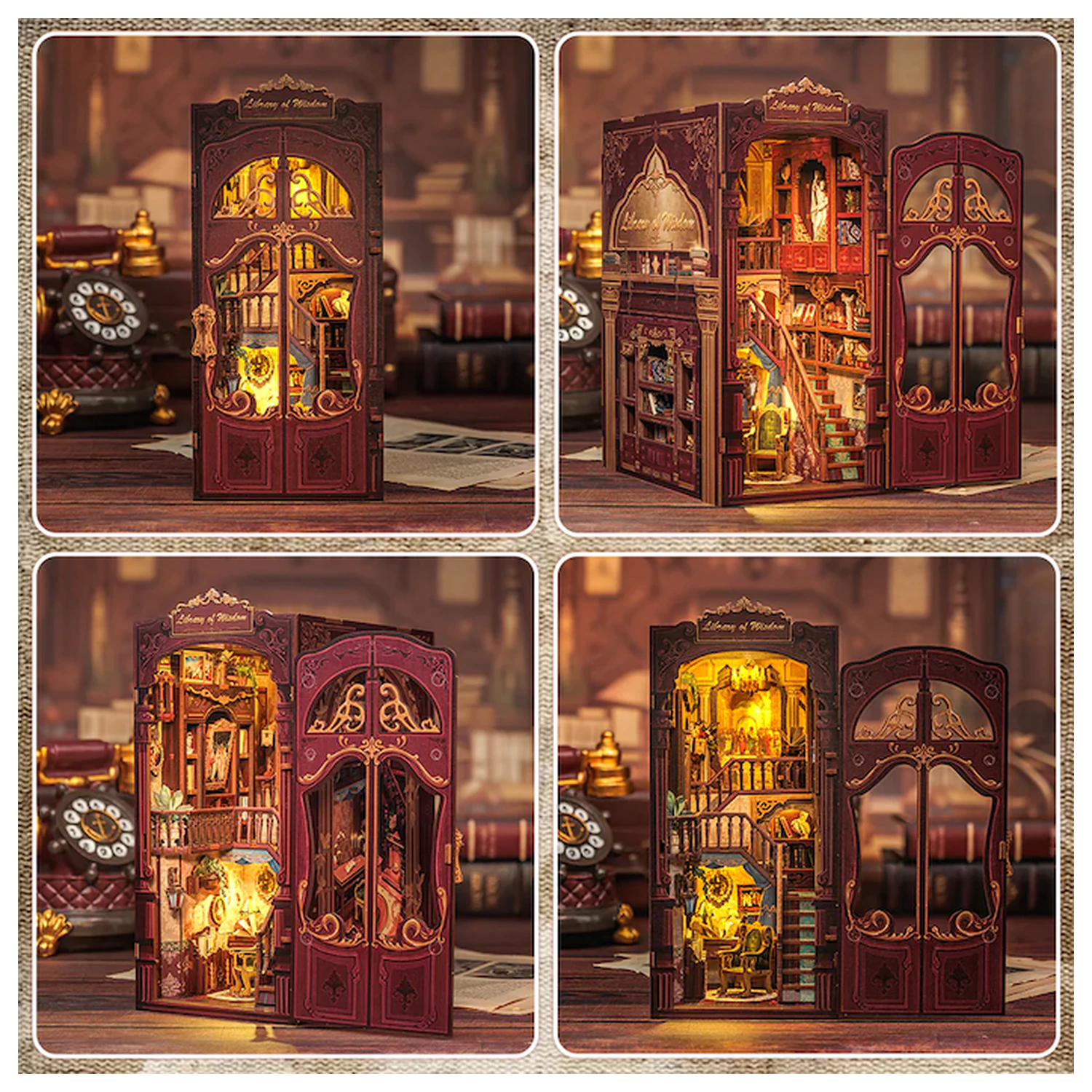 BOOK NOOK KIT DIY Library of Wisdom LED Light építőkészlet 281 db  termékfotó