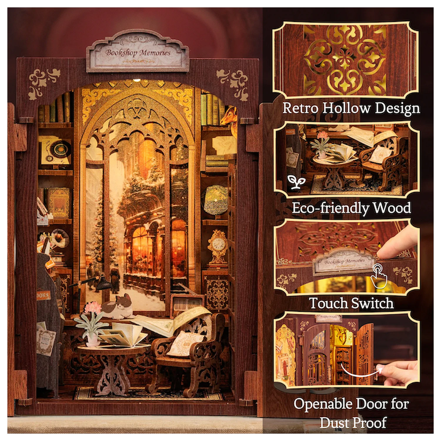 BOOK NOOK KIT DIY Memories Bookshop LED Light építőkészlet 127 db termékfotó