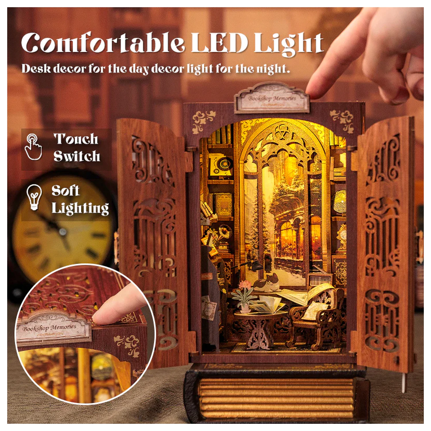 BOOK NOOK KIT DIY Memories Bookshop LED Light építőkészlet 127 db termékfotó