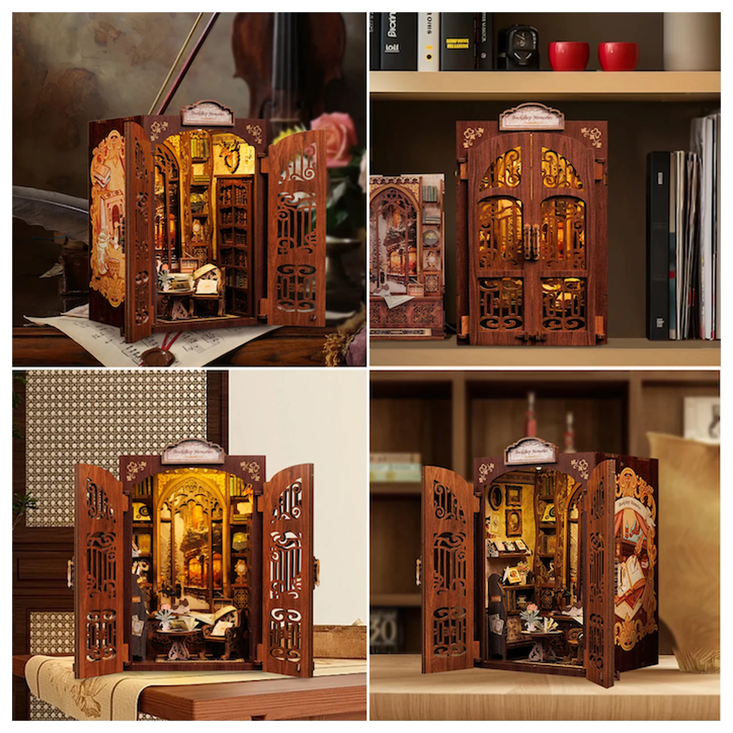 BOOK NOOK KIT DIY Memories Bookshop LED Light építőkészlet 127 db termékfotó