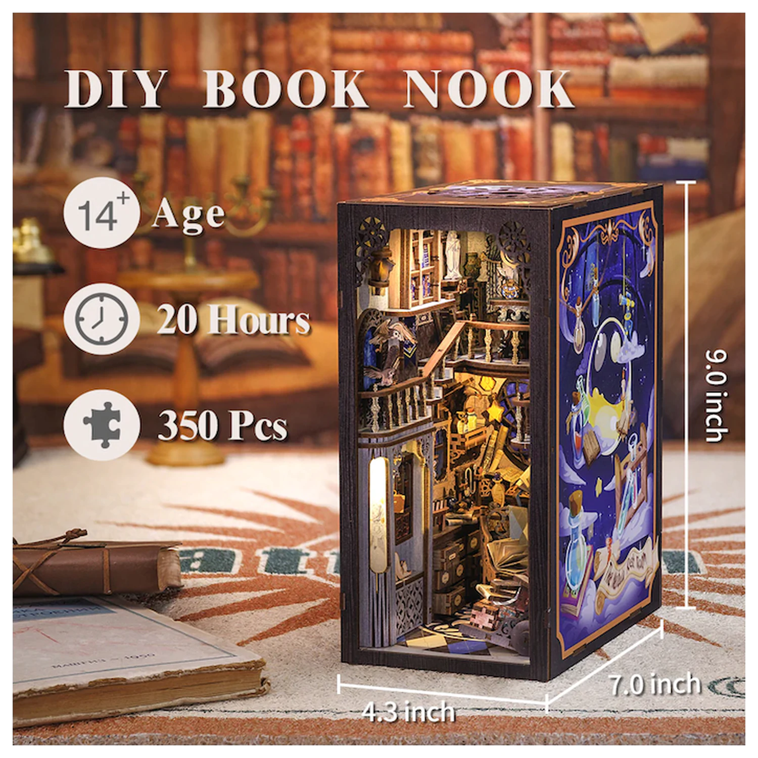 BOOK NOOK KIT DIY Nebula Common Room LED Light építőkészlet 350 db termékfotó