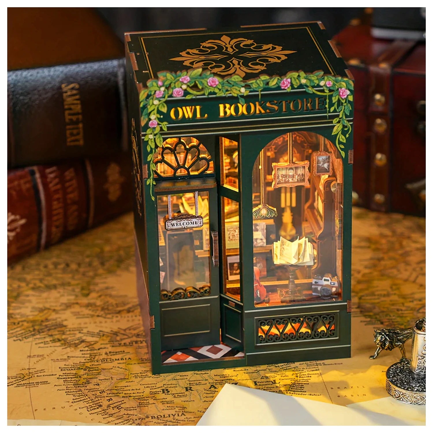 BOOK NOOK KIT DIY Owl Bookstore LED Light építőkészlet 139 db termékfotó