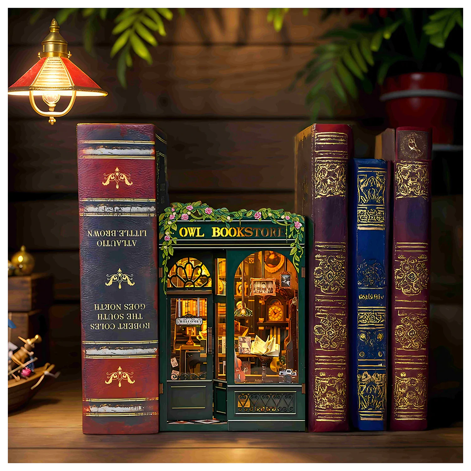 BOOK NOOK KIT DIY Owl Bookstore LED Light építőkészlet 139 db termékfotó