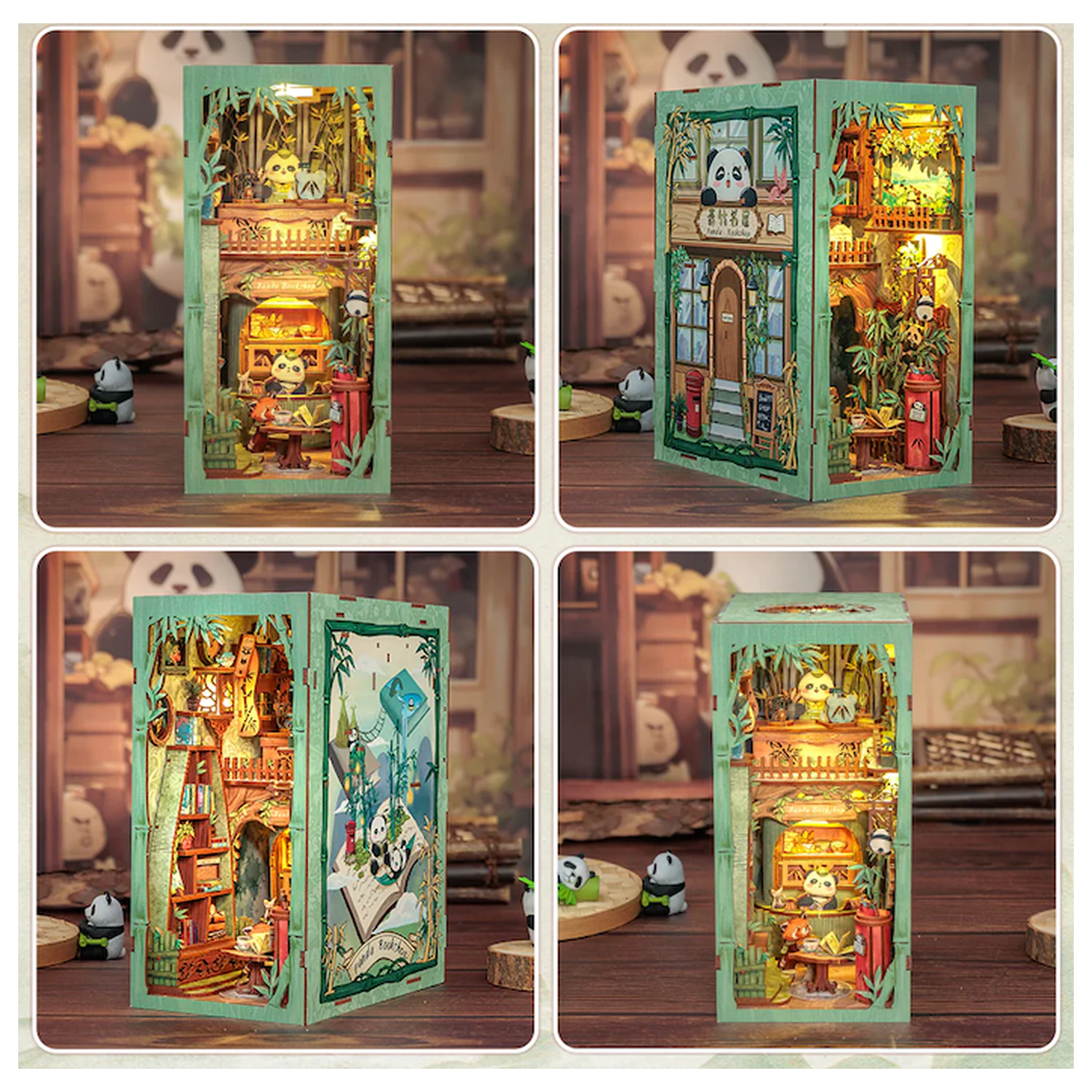 BOOK NOOK KIT DIY Panda Bookshop LED Light építőkészlet 239 db termékfotó