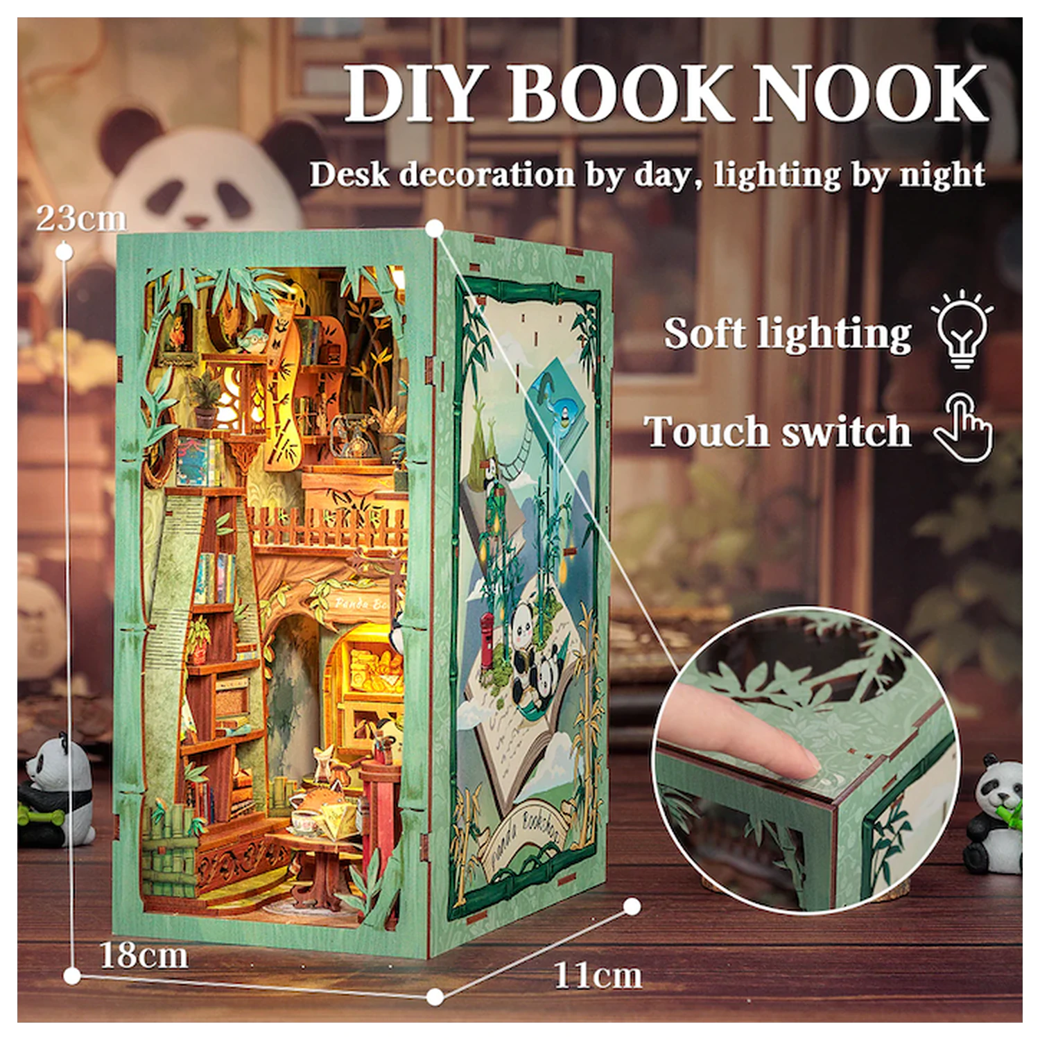 BOOK NOOK KIT DIY Panda Bookshop LED Light építőkészlet 239 db termékfotó