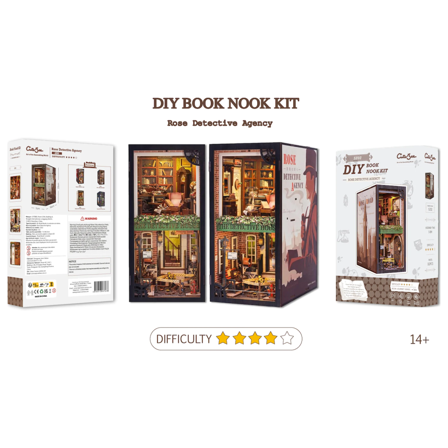 BOOK NOOK KIT DIY Rose Detective Agency LED Light építőkészlet 322 db termékfotó