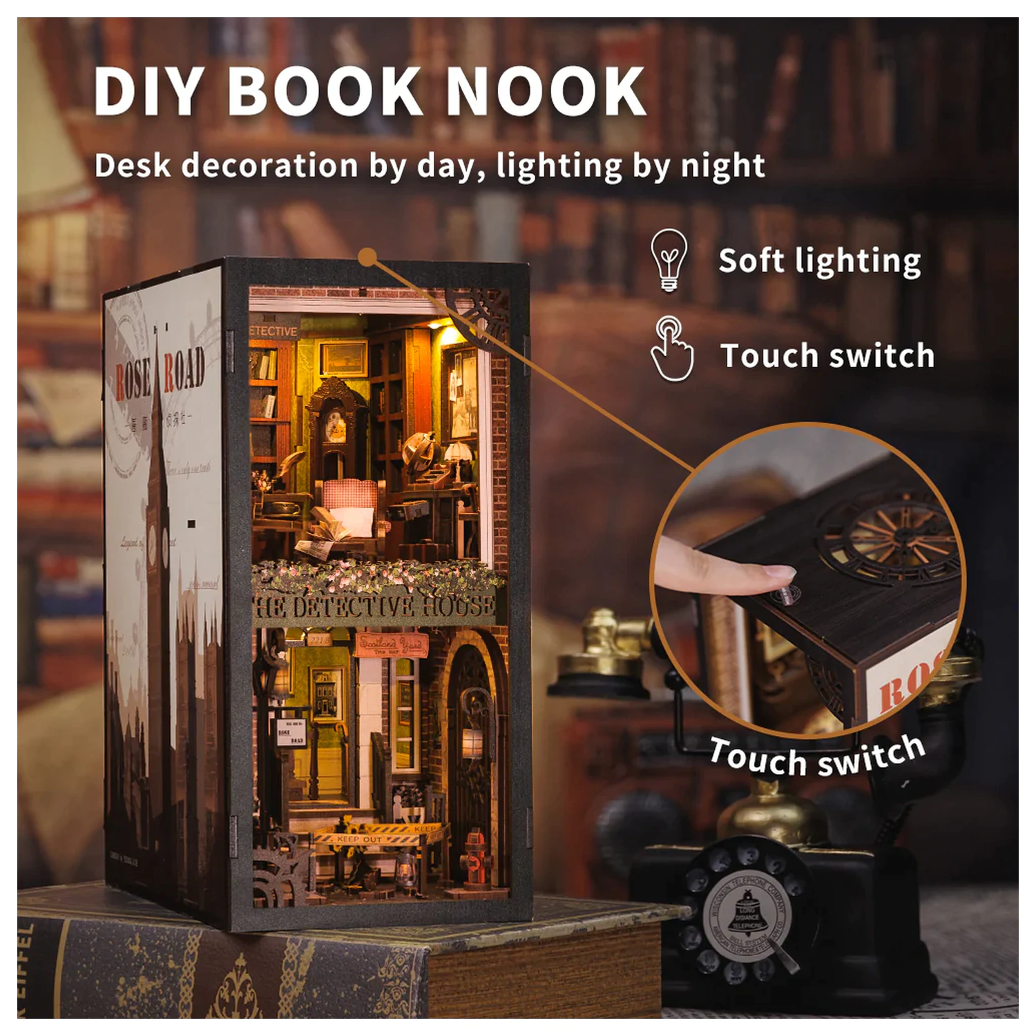 BOOK NOOK KIT DIY Rose Detective Agency LED Light építőkészlet 322 db termékfotó