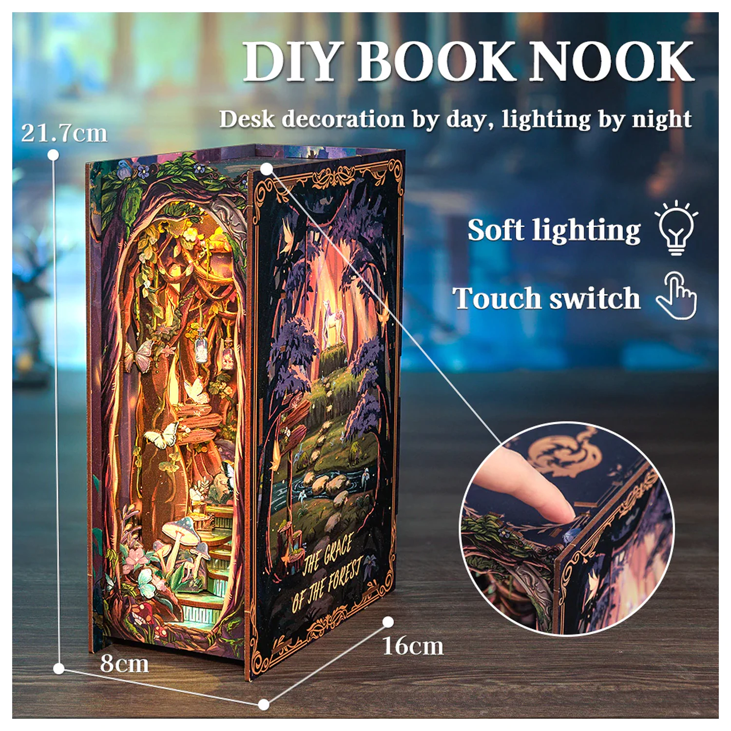 Book Nook Kit DIY The Grace of the Forest 89pc + LED Light termékfotó