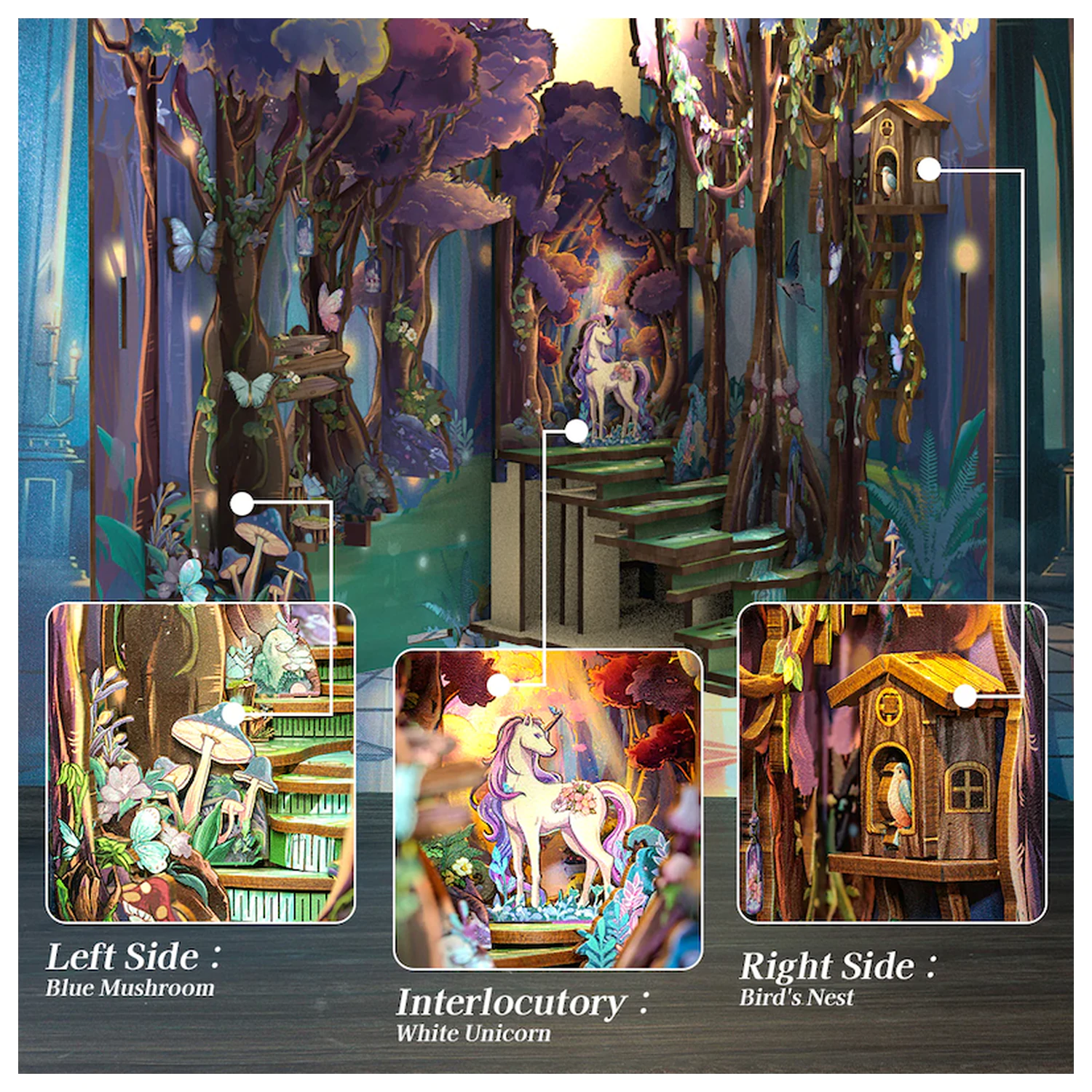 Book Nook Kit DIY The Grace of the Forest 89pc + LED Light termékfotó