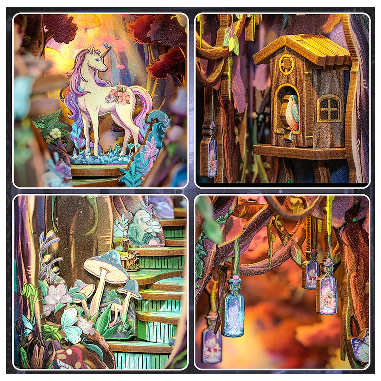 Book Nook Kit DIY The Grace of the Forest 89pc + LED Light termékfotó