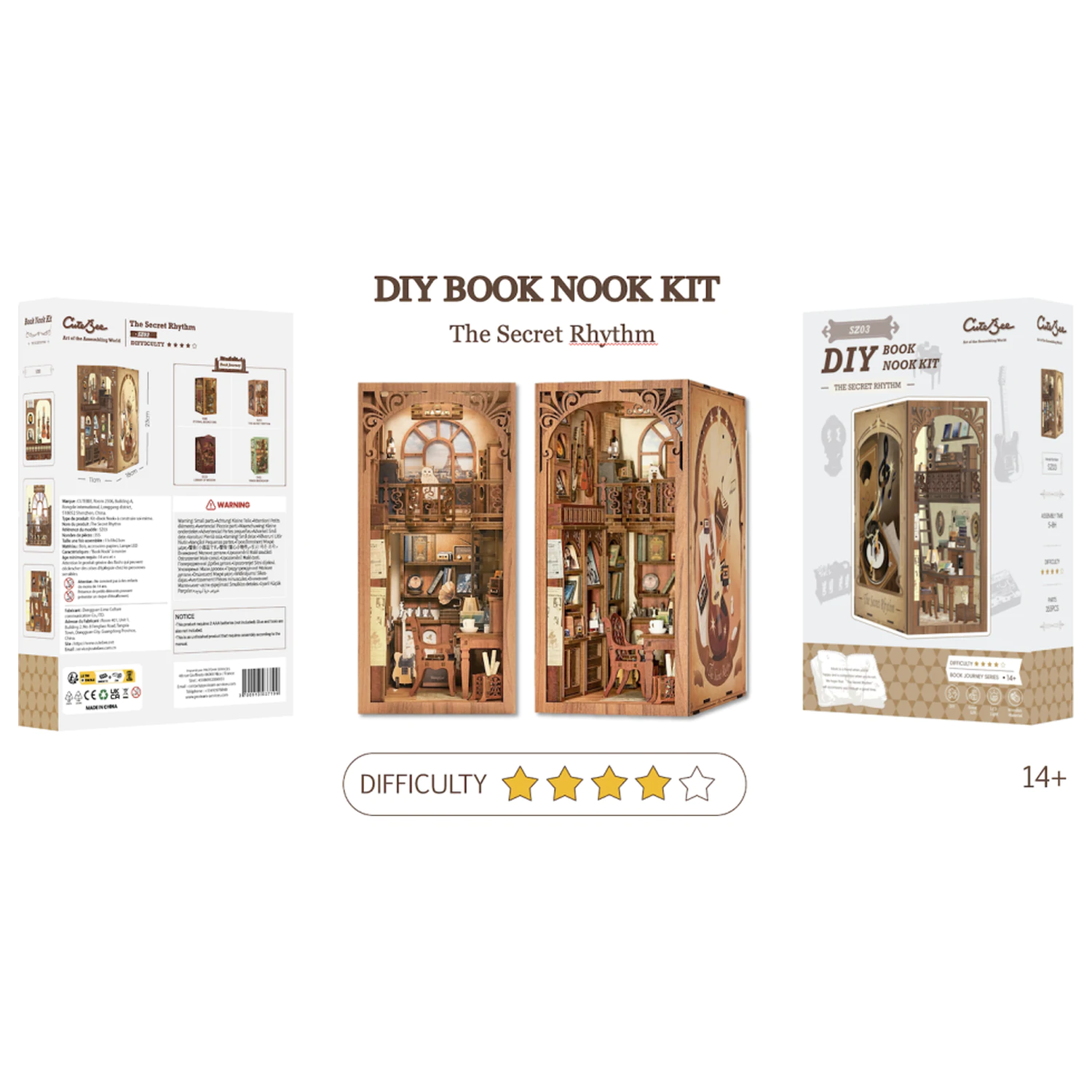 BOOK NOOK KIT DIY The Secret Rhythm LED Light építőkészlet 355 db termékfotó