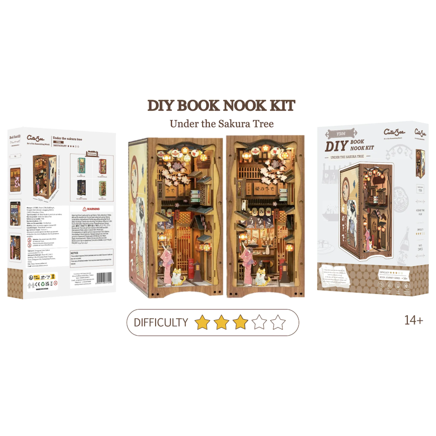 BOOK NOOK KIT DIY Under the Sakura Tree LED Light építőkészlet 241 db termékfotó