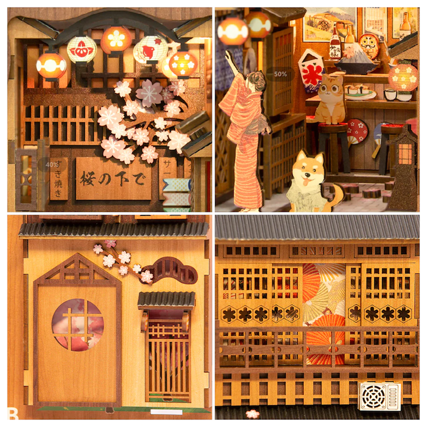 BOOK NOOK KIT DIY Under the Sakura Tree LED Light építőkészlet 241 db termékfotó