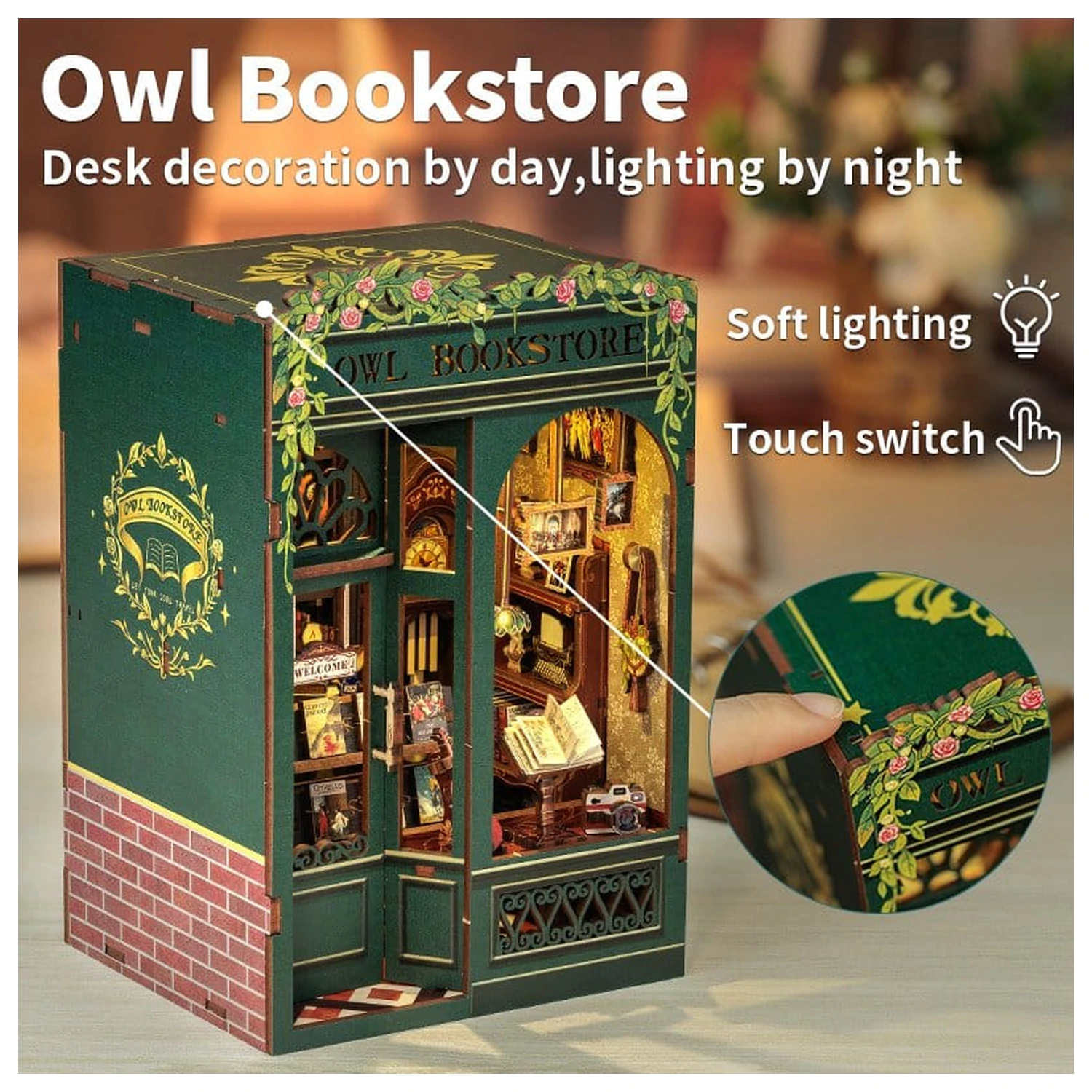 Book Nook Owl Bookstore 17 x 12 cm  termékfotó