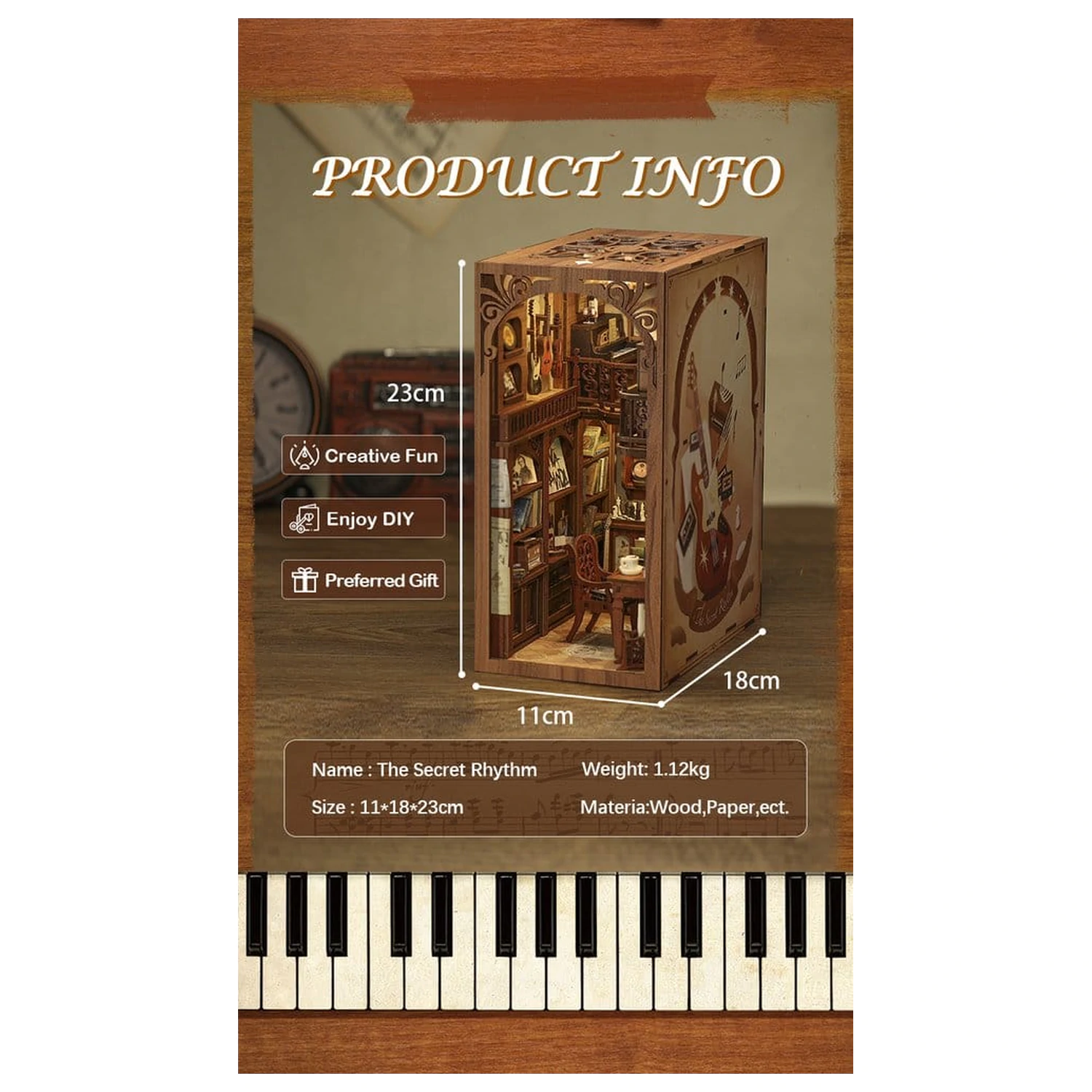 Book Nook The Secret Rhythm 23 x 11 cm  termékfotó