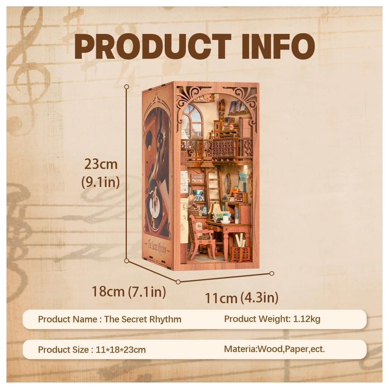 Book Nook The Secret Rhythm 23 x 11 cm  termékfotó