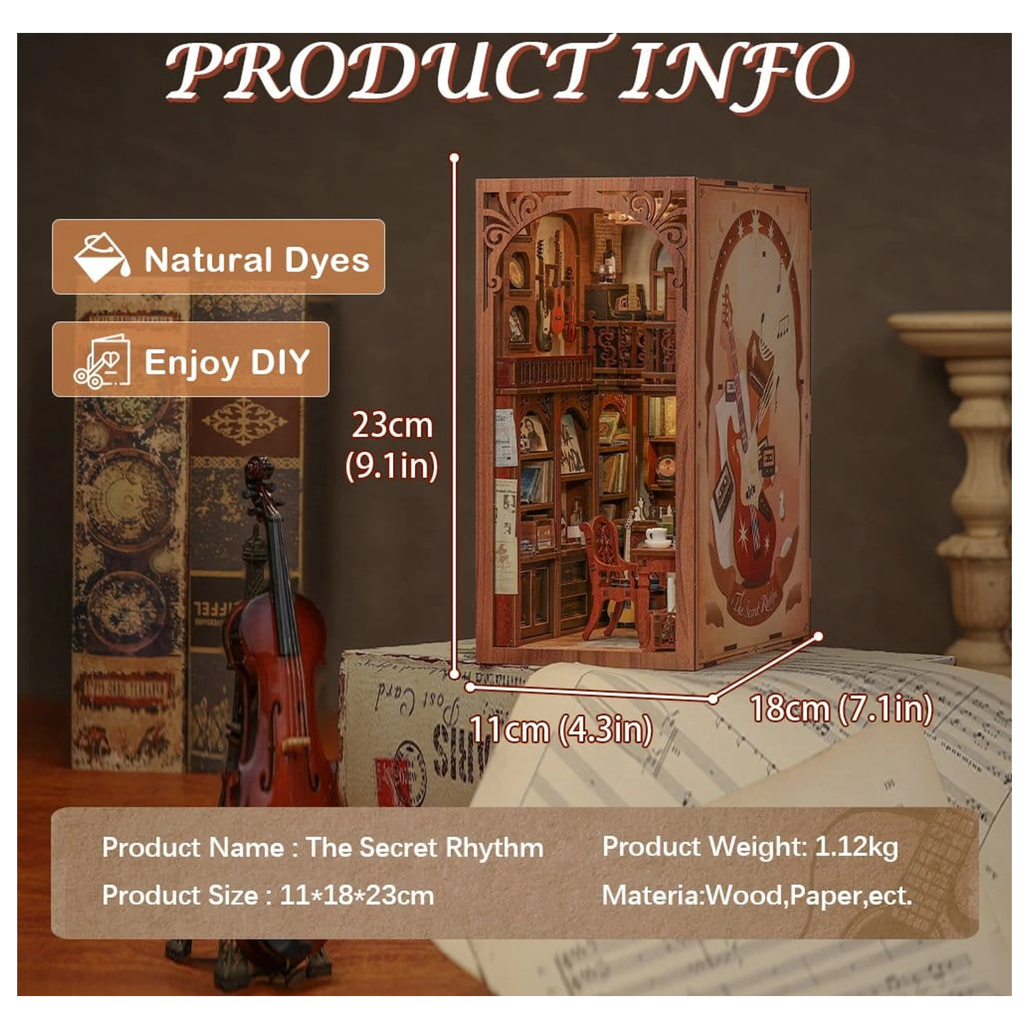 Book Nook The Secret Rhythm 23 x 11 cm  termékfotó