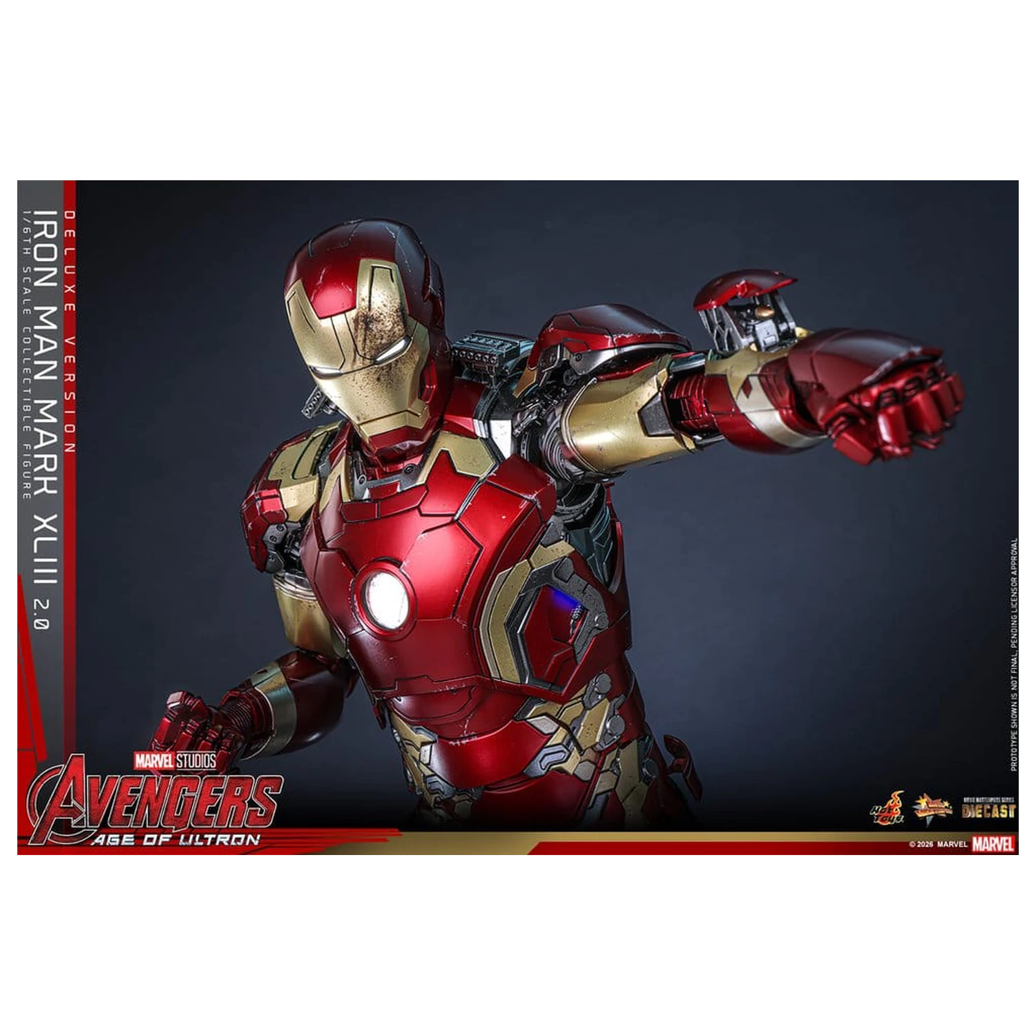 Bosszúállók: Age of Ultron Movie Masterpiece Diecast 1/6 Iron Man Mark XLIII (2.0) (Deluxe Version) akciófigura 32 cm termékfotó