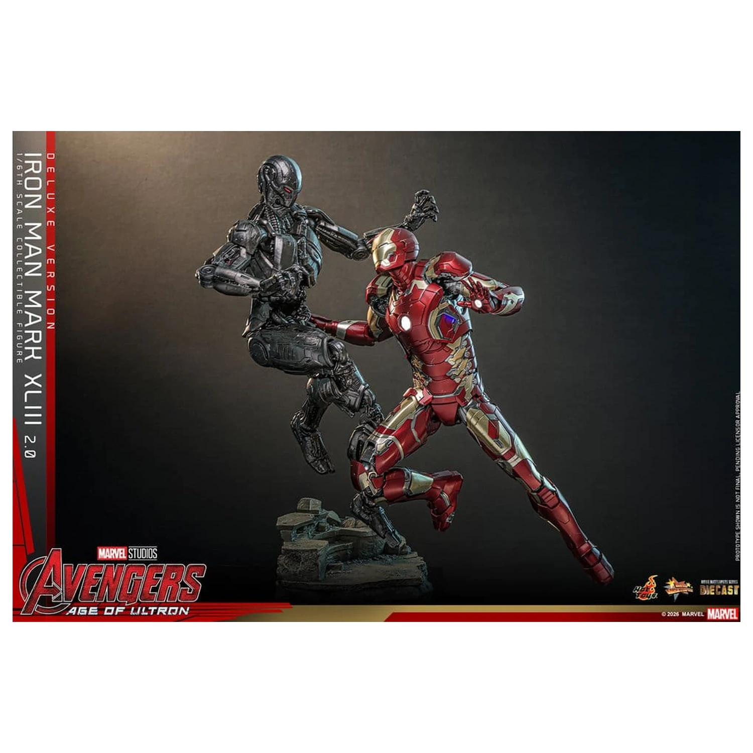 Bosszúállók: Age of Ultron Movie Masterpiece Diecast 1/6 Iron Man Mark XLIII (2.0) (Deluxe Version) akciófigura 32 cm termékfotó