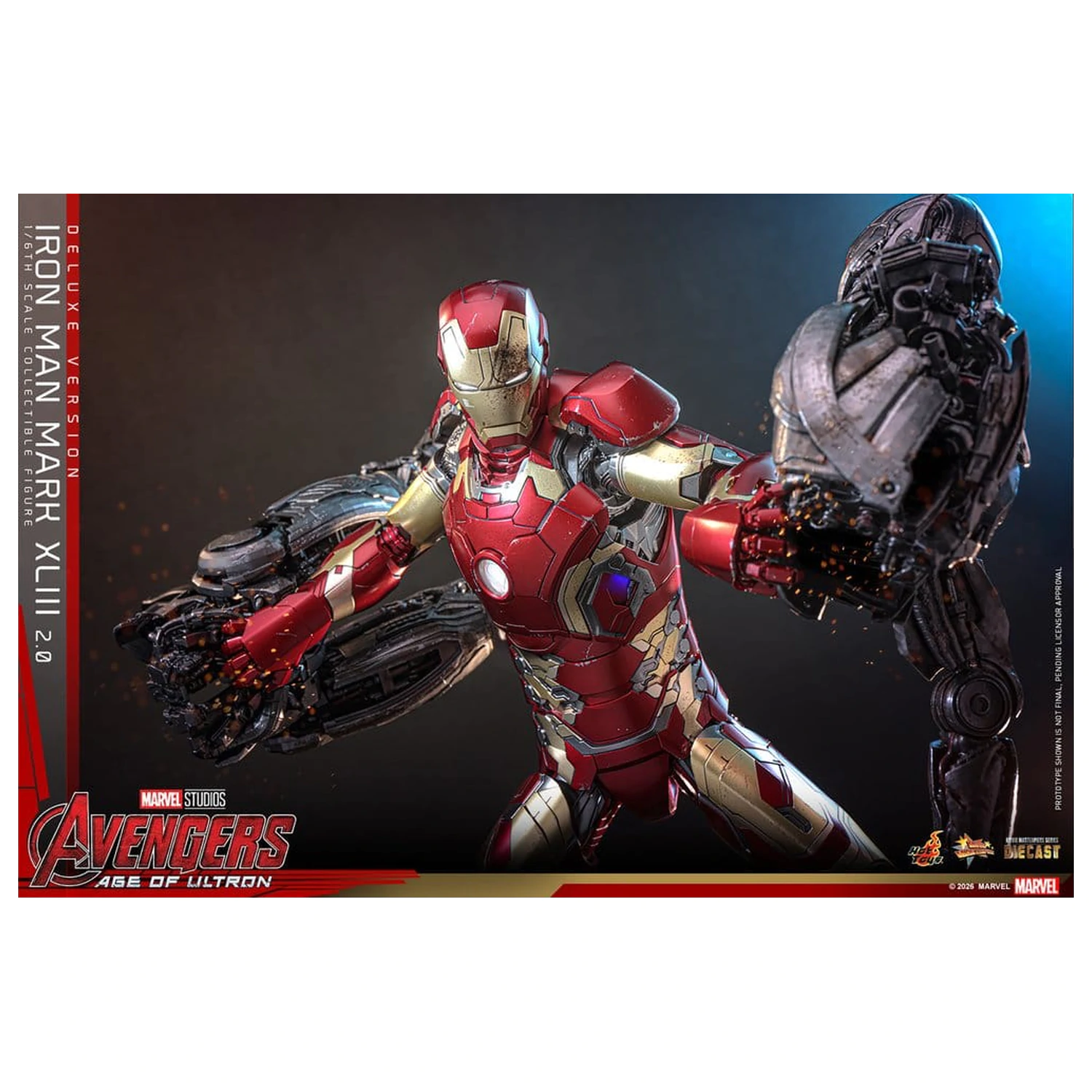 Bosszúállók: Age of Ultron Movie Masterpiece Diecast 1/6 Iron Man Mark XLIII (2.0) (Deluxe Version) akciófigura 32 cm termékfotó