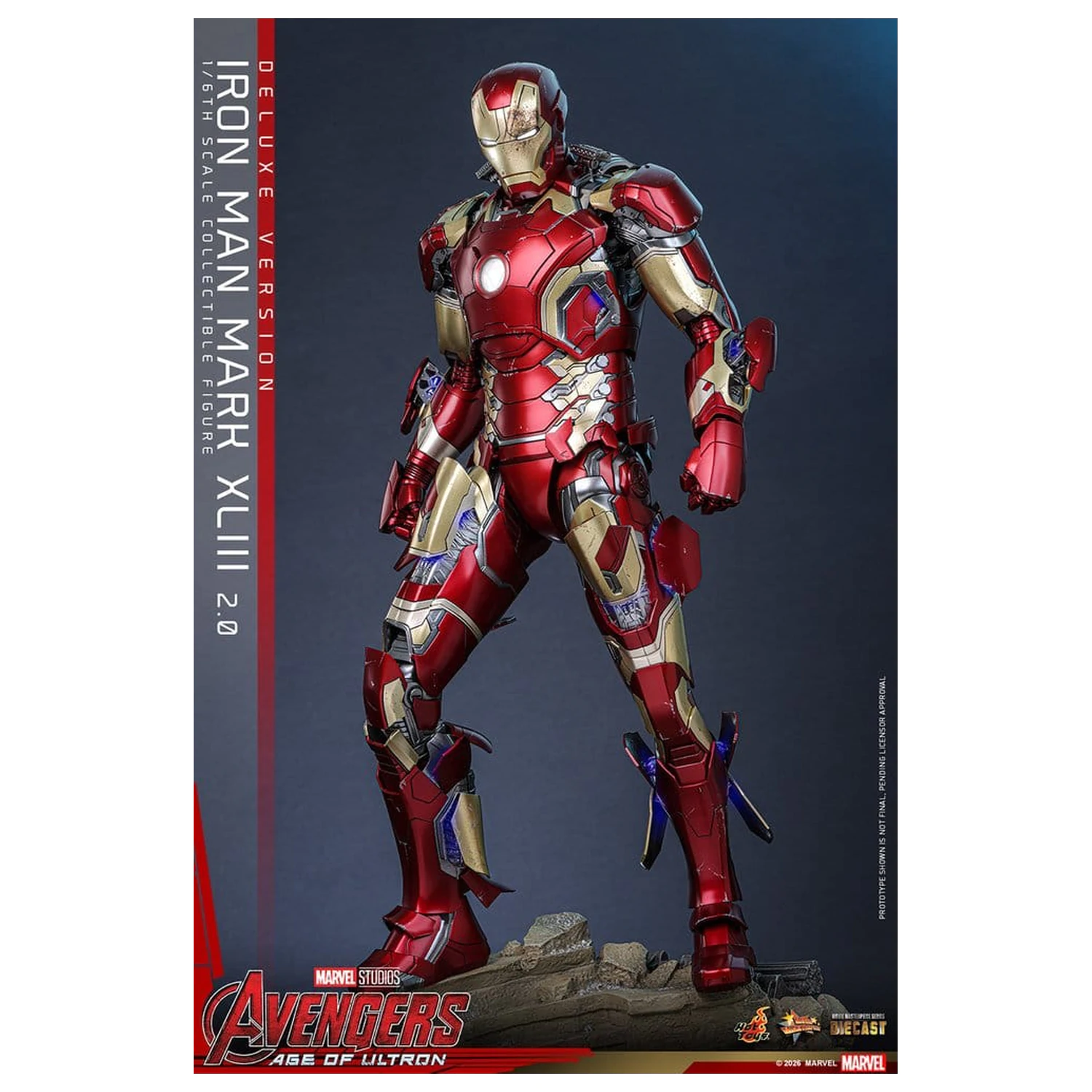 Bosszúállók: Age of Ultron Movie Masterpiece Diecast 1/6 Iron Man Mark XLIII (2.0) (Deluxe Version) akciófigura 32 cm termékfotó