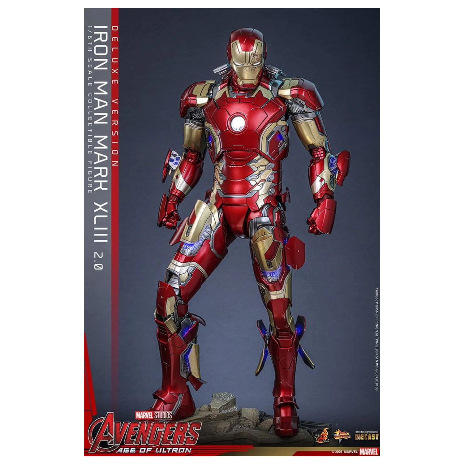 Bosszúállók: Age of Ultron Movie Masterpiece Diecast 1/6 Iron Man Mark XLIII (2.0) (Deluxe Version) akciófigura 32 cm termékfotó