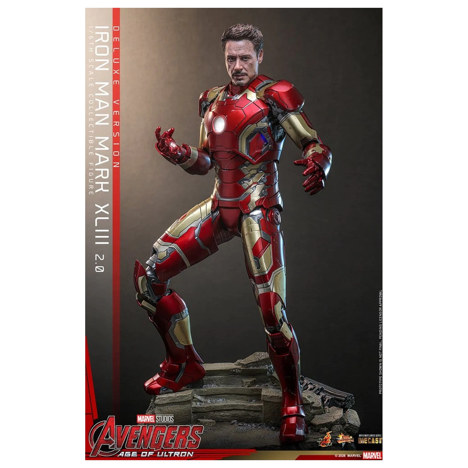 Bosszúállók: Age of Ultron Movie Masterpiece Diecast 1/6 Iron Man Mark XLIII (2.0) (Deluxe Version) akciófigura 32 cm termékfotó