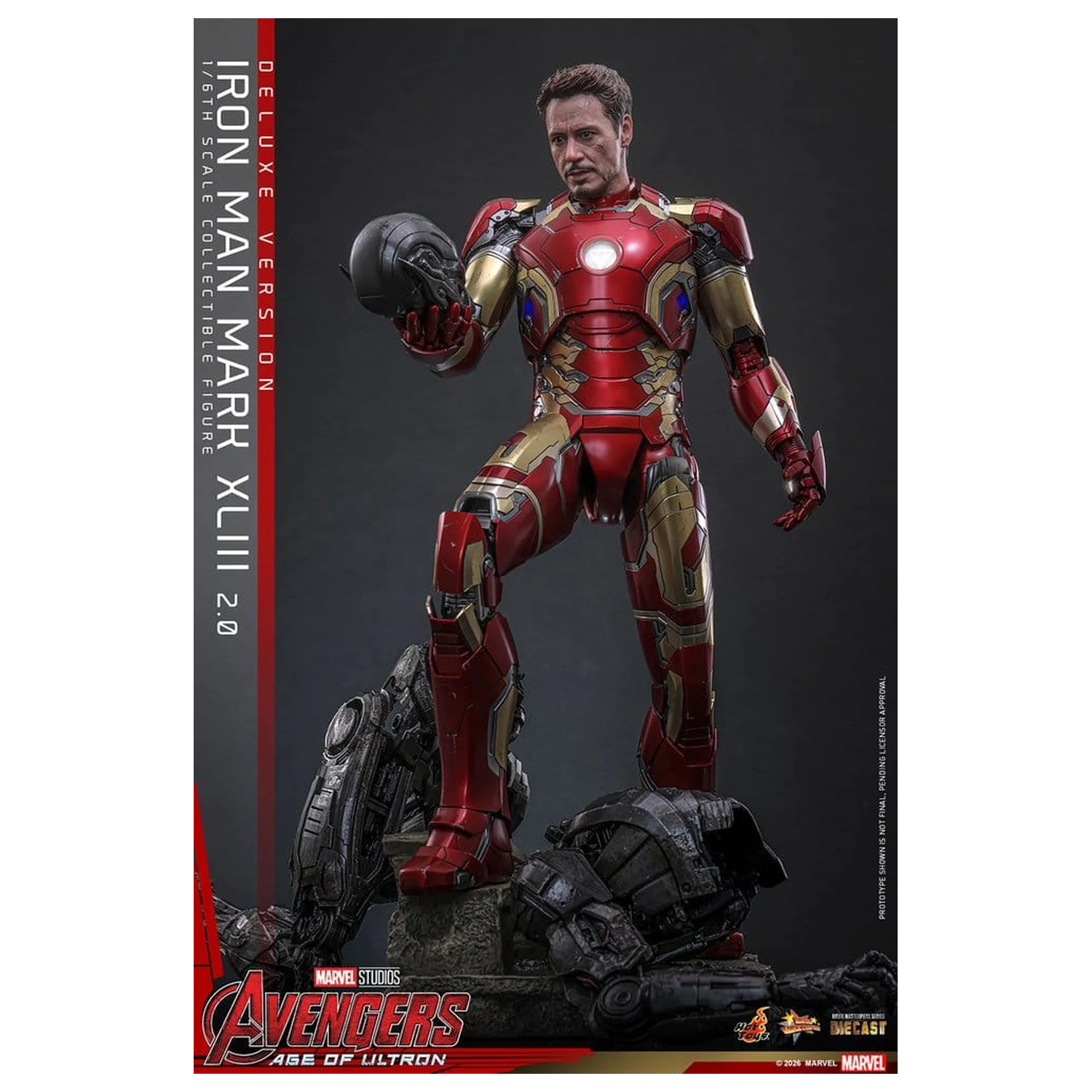 Bosszúállók: Age of Ultron Movie Masterpiece Diecast 1/6 Iron Man Mark XLIII (2.0) (Deluxe Version) akciófigura 32 cm termékfotó