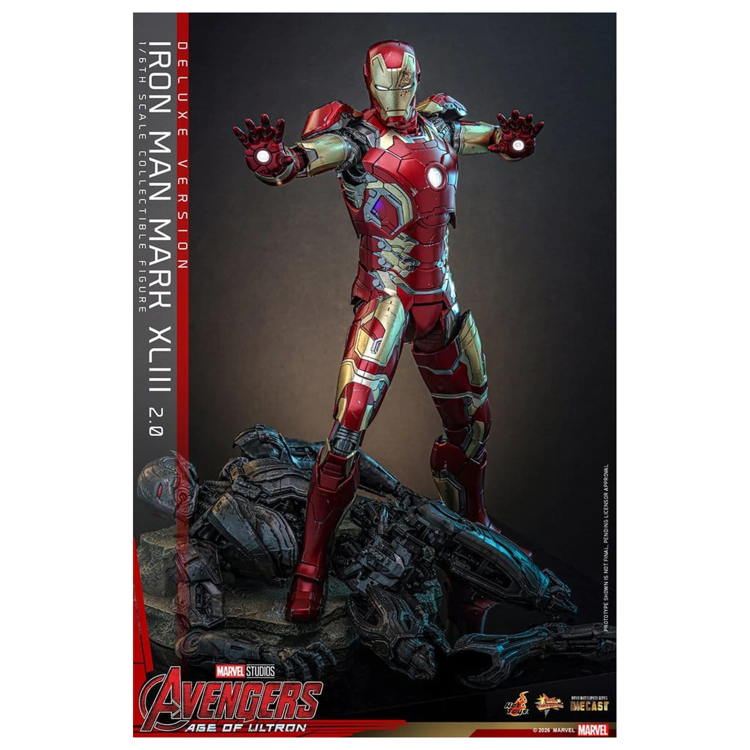 Bosszúállók: Age of Ultron Movie Masterpiece Diecast 1/6 Iron Man Mark XLIII (2.0) (Deluxe Version) akciófigura 32 cm termékfotó