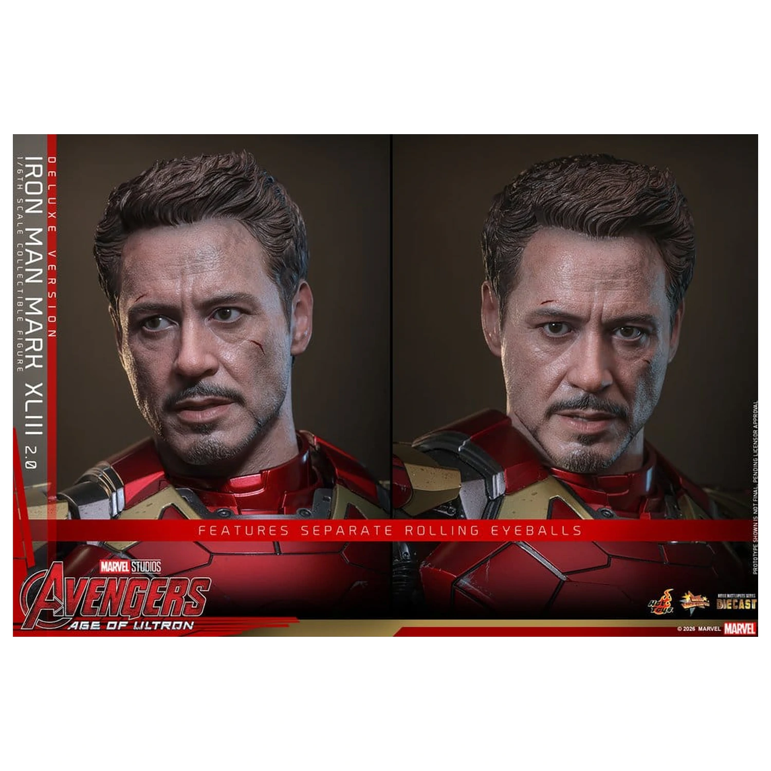 Bosszúállók: Age of Ultron Movie Masterpiece Diecast 1/6 Iron Man Mark XLIII (2.0) (Deluxe Version) akciófigura 32 cm termékfotó
