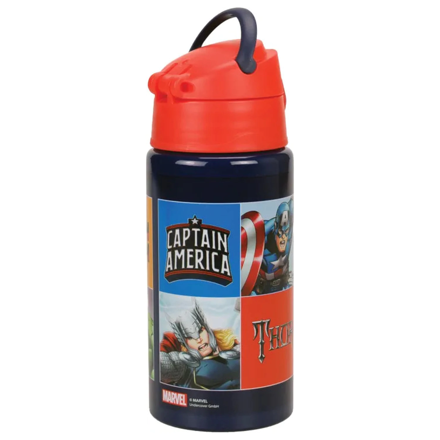 Bosszúállók Smash alumínium szívószálas kulacs akasztóval 500 ml termékfotó