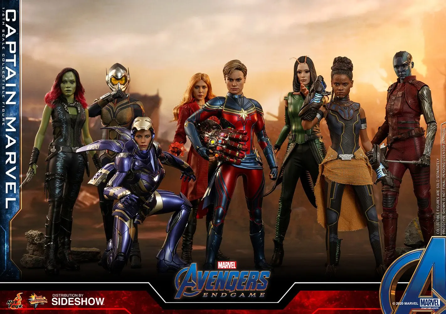 Bosszúállók: Végjáték Movie Masterpiece Series 1/6 Captain Marvel PVC akciófigura 29 cm termékfotó
