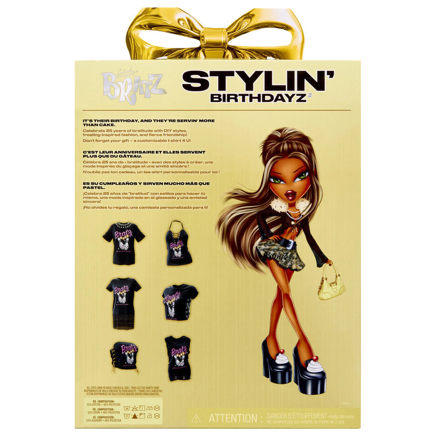 Bratz Stylin Birthday Sasha játék baba és póló termékfotó