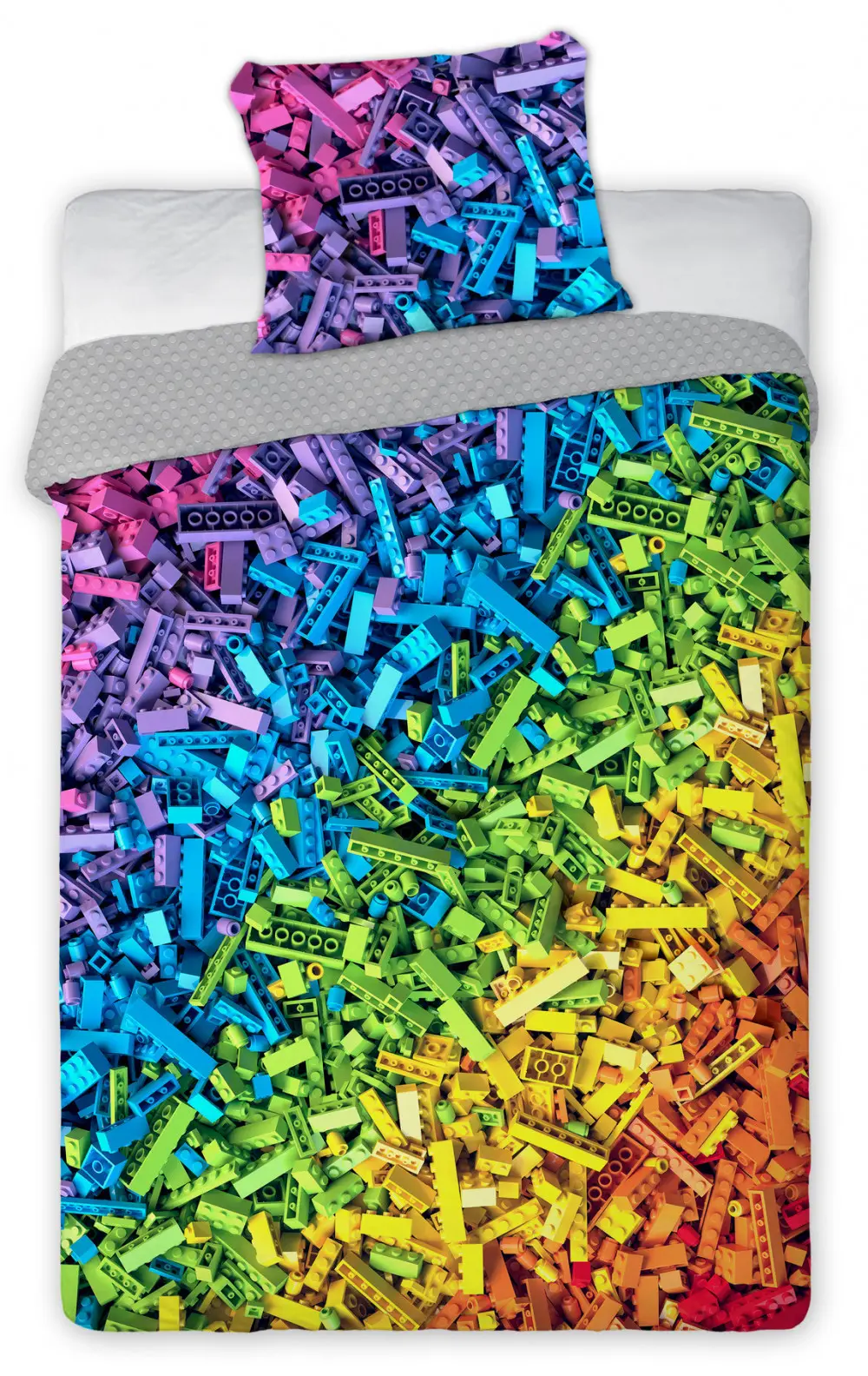 Bricks, Lego mintázatú ágyneműhuzat Colorful 140×200cm, 70×90 cm termékfotó