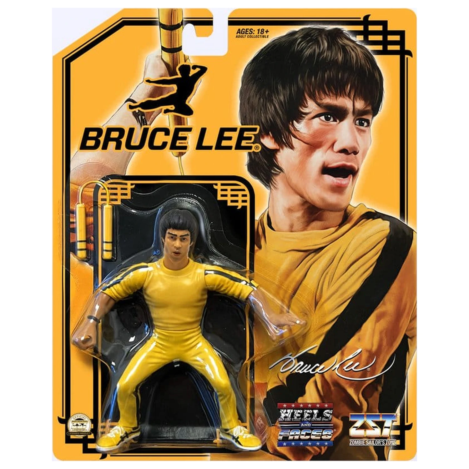 Bruce Lee Zombie Sailor's Toys Yellow Tracksuit akciófigura 11 cm termékfotó