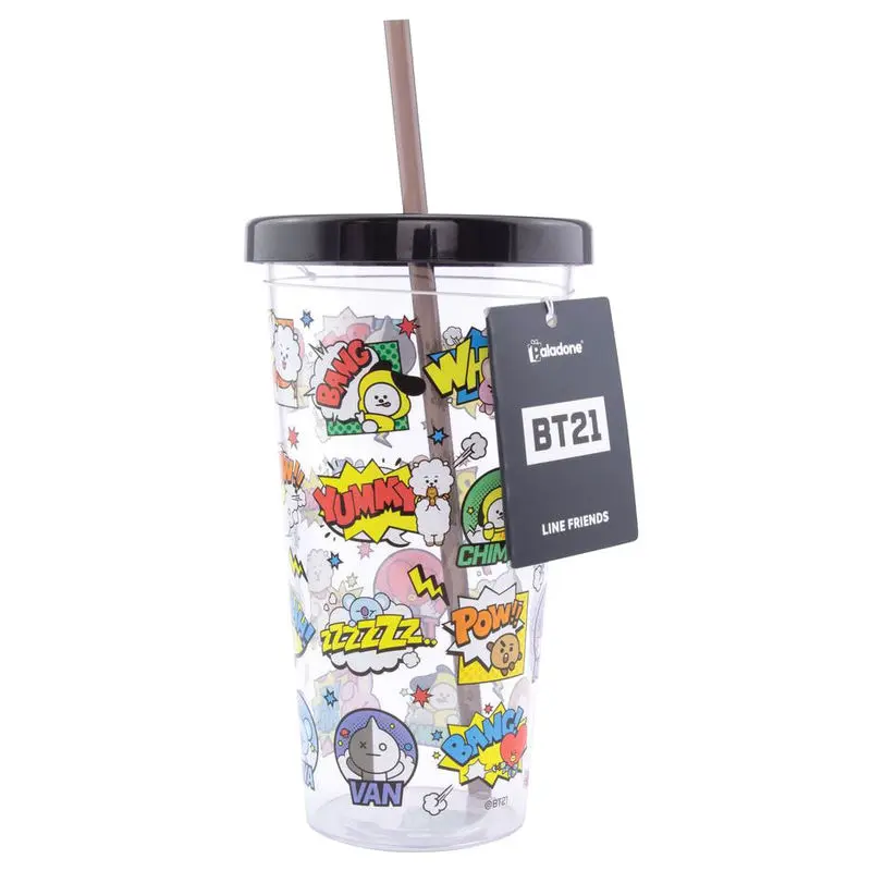 BT21 szívószálas pohár bögre termékfotó