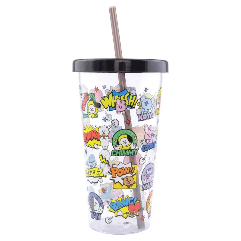 BT21 szívószálas pohár bögre termékfotó