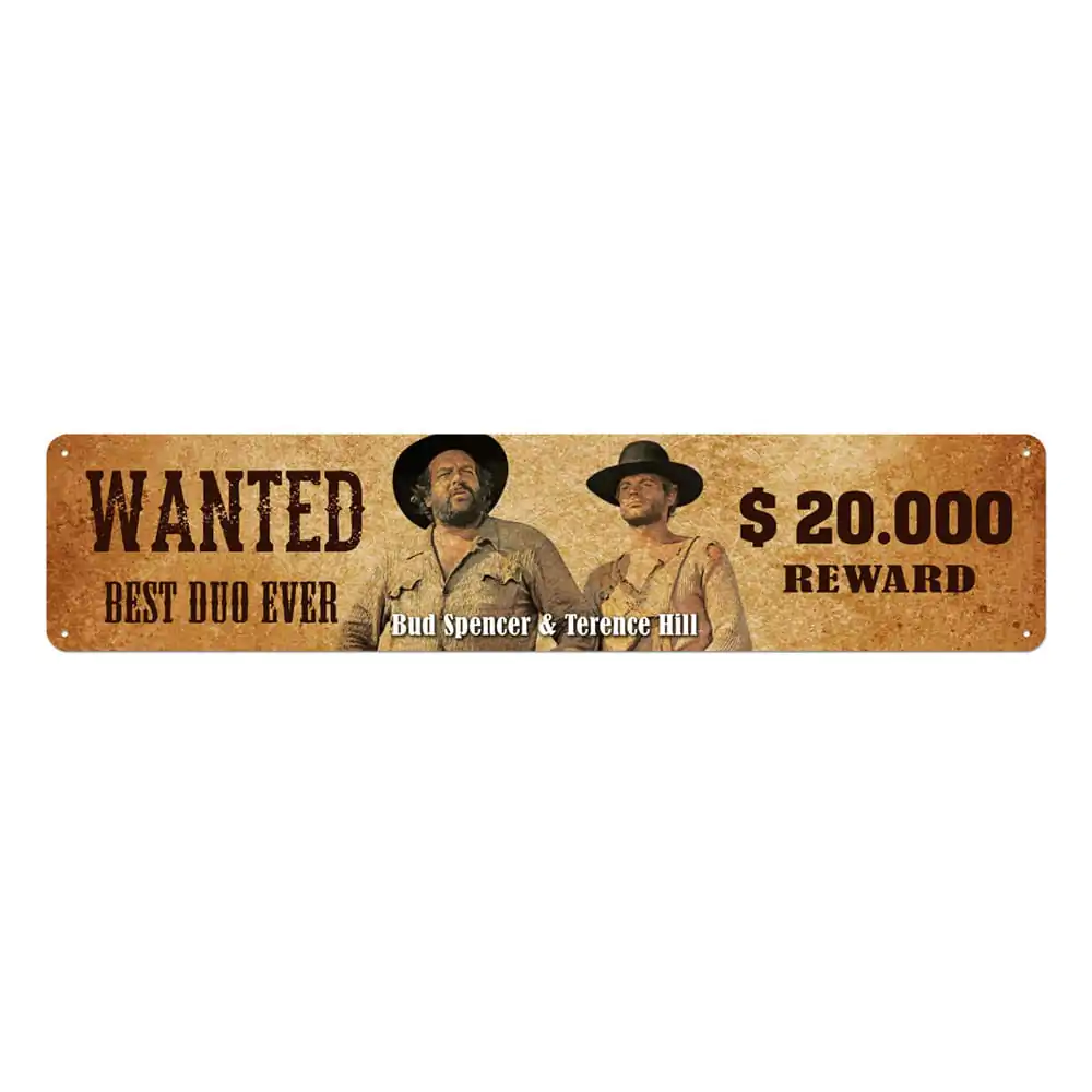 Bud Spencer & Terence Hill Wanted fémtábla 46 x 10 cm termékfotó