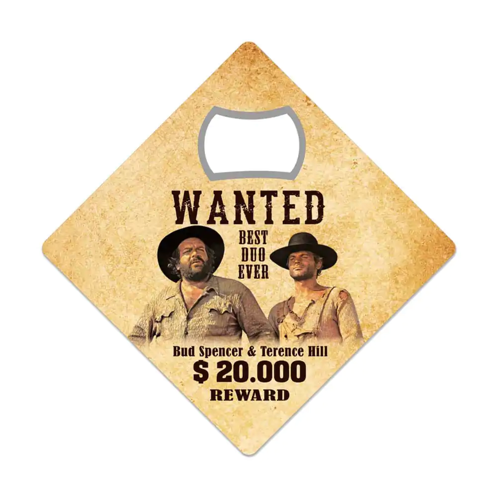 Bud Spencer & Terence Hill Bottle Opener Fridge Magnet Wanted termékfotó