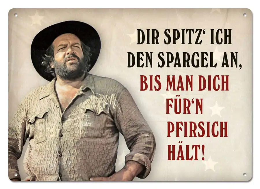 Bud Spencer Dir spitz' ich den Spargel an,... fémtábla 10 x 15 cm termékfotó