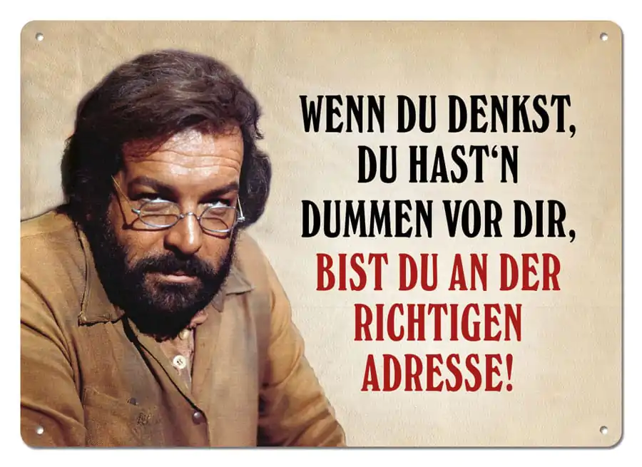 Bud Spencer Wenn du denkst fémtábla 10 x 15 cm termékfotó
