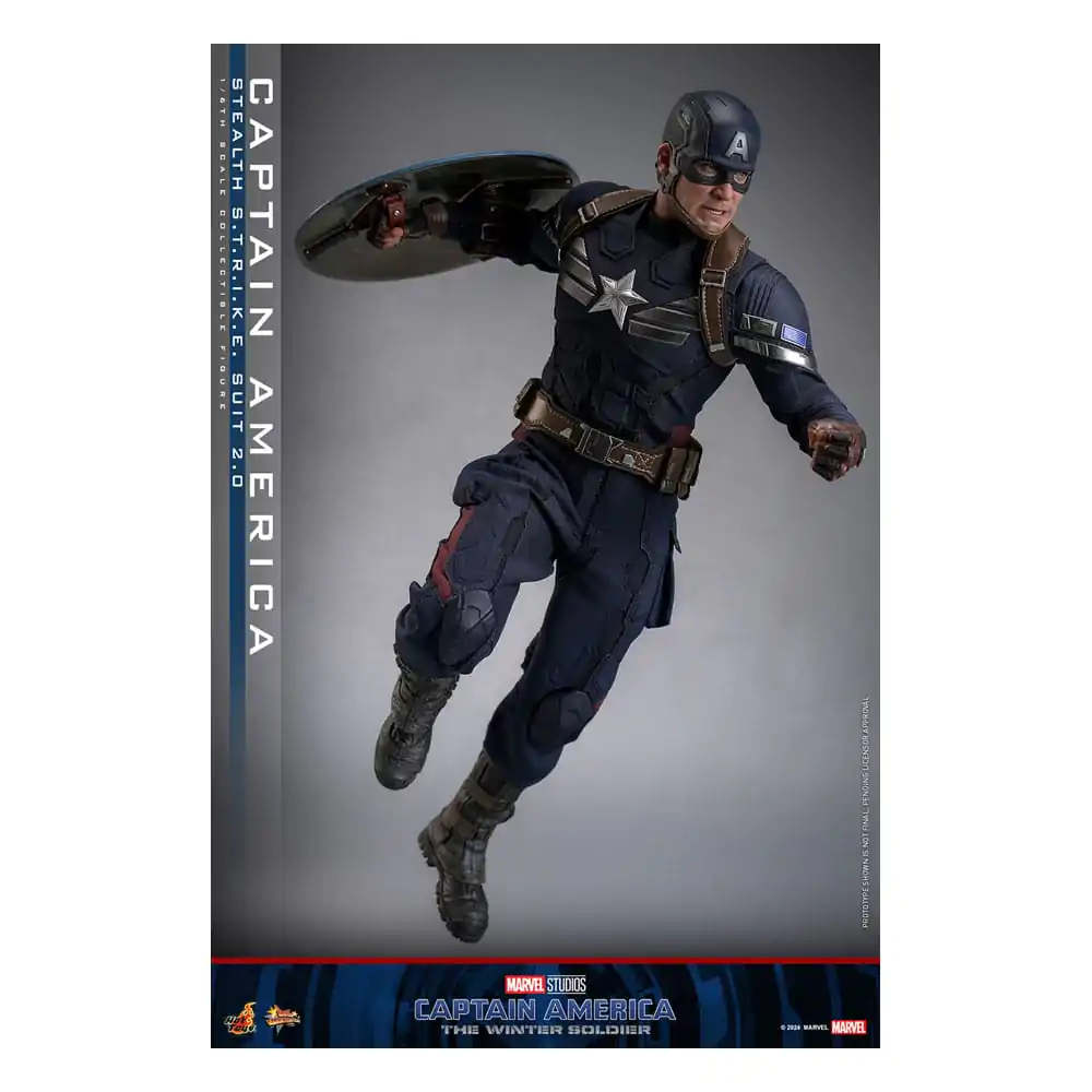 Captain America: The Winter Soldier Movie Masterpiece 1/6 Captain America (Stealth S.T.R.I.K.E. Suit) 2.0 akciófigura 31 cm termékfotó