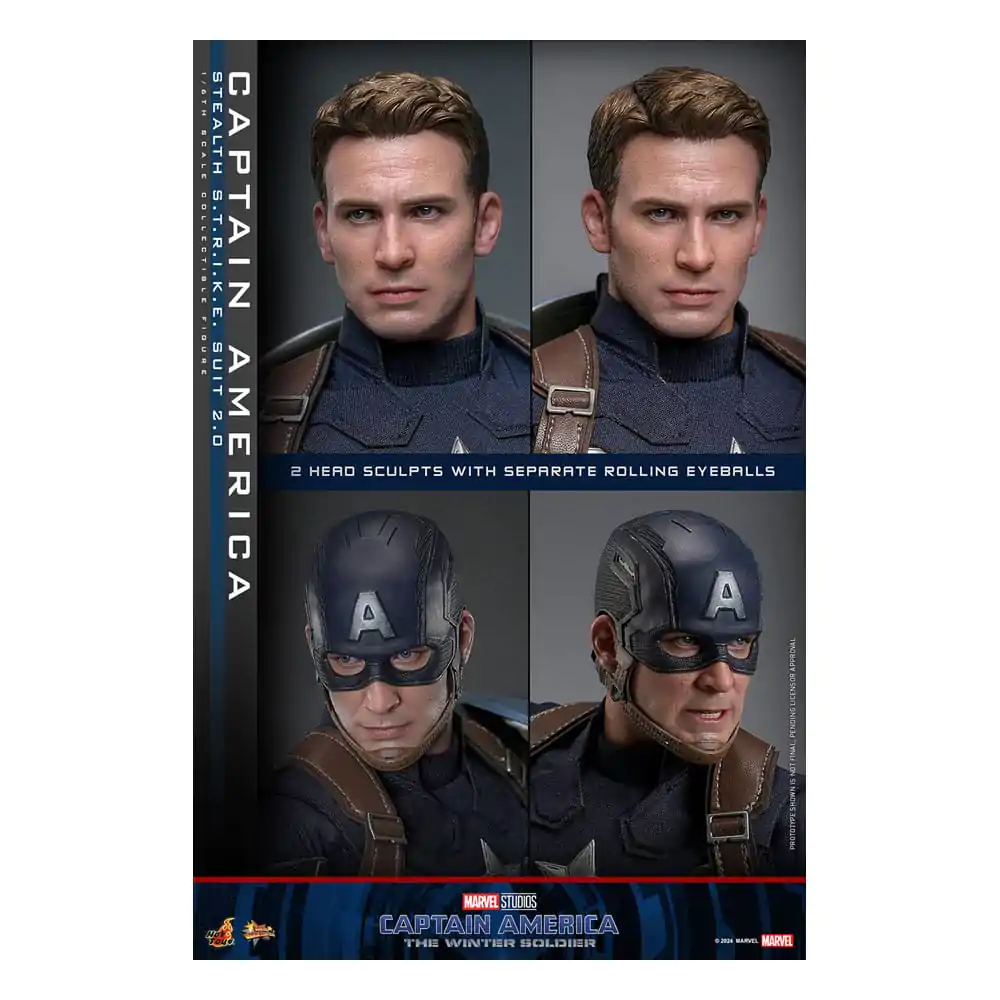 Captain America: The Winter Soldier Movie Masterpiece 1/6 Captain America (Stealth S.T.R.I.K.E. Suit) 2.0 akciófigura 31 cm termékfotó