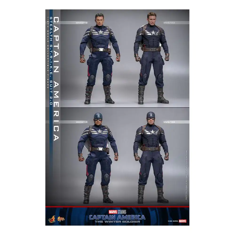 Captain America: The Winter Soldier Movie Masterpiece 1/6 Captain America (Stealth S.T.R.I.K.E. Suit) 2.0 akciófigura 31 cm termékfotó