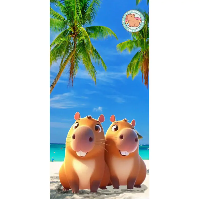 Capybara mikroszálas strandtörölköző termékfotó